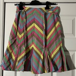Anthropologie Colorful Chevron A-Line Skirt